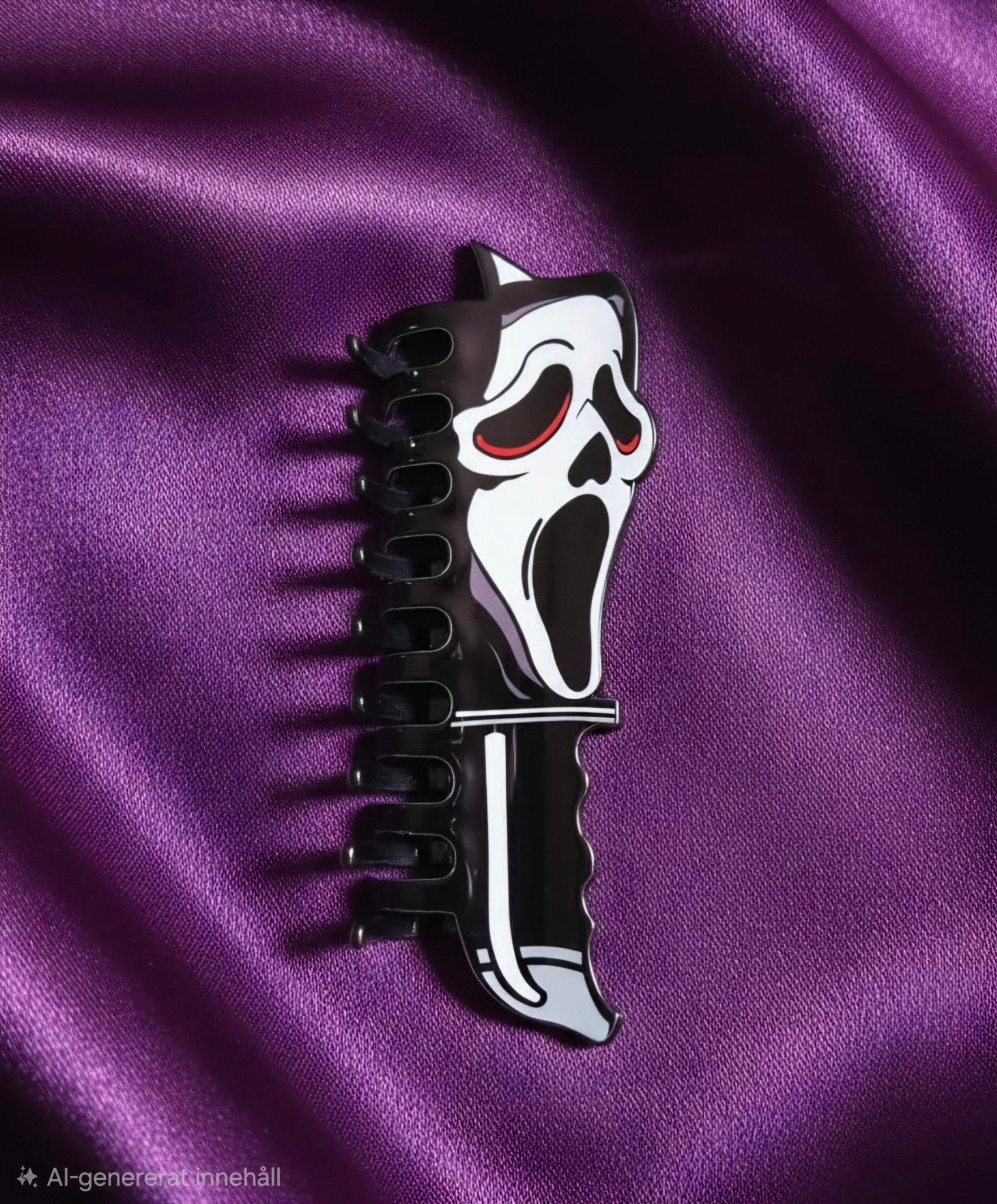 Hair Clip, ghostface design - Mask - The Dark Rose Emporium