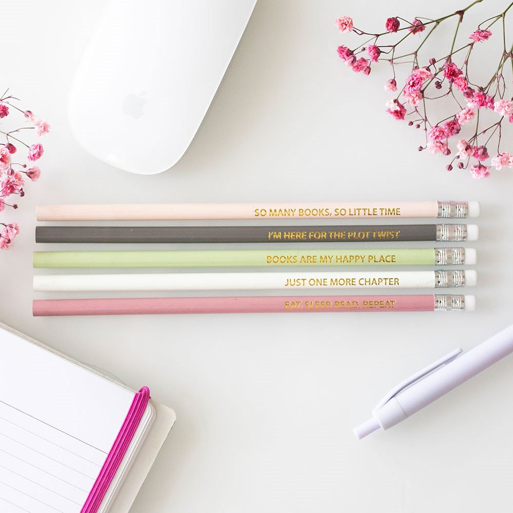 Pack of 5 Literature Inspired Pencils - Pencil - The Dark Rose Emporium