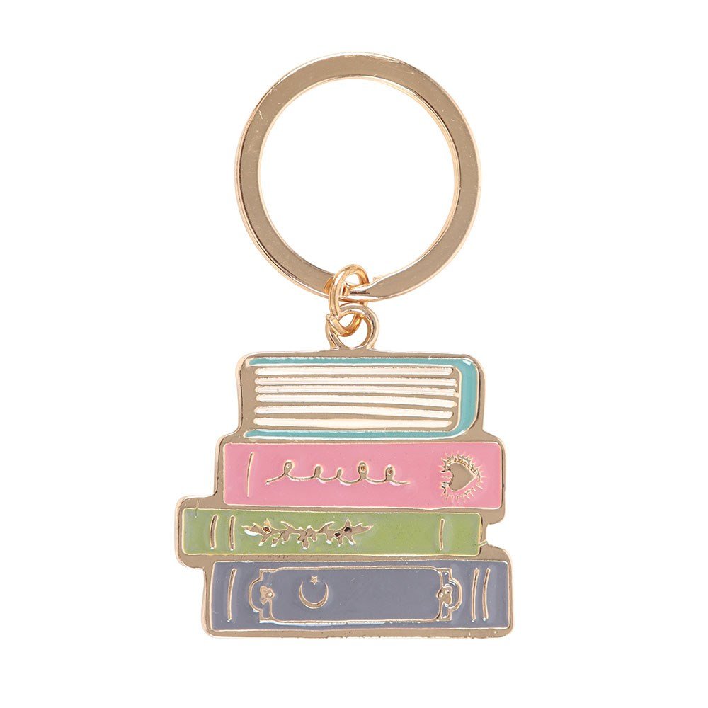 Book Worm Alloy And Enamel Keyring - Keyring - The Dark Rose Emporium