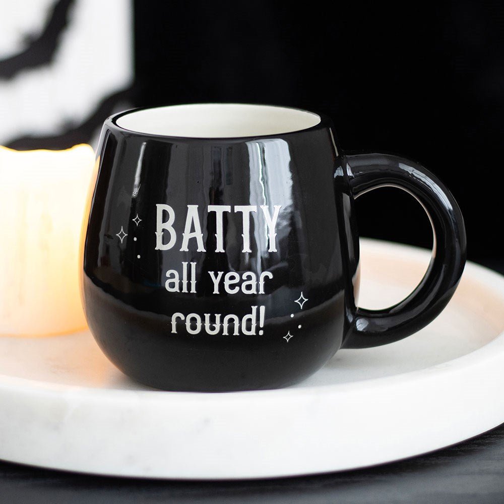 Batty All Year Round Rounded Ceramic Peekaboo Mug - Mug - The Dark Rose Emporium