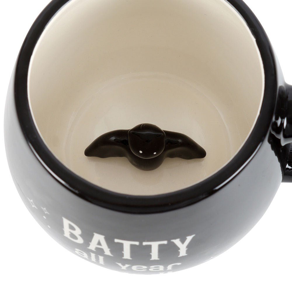 Batty All Year Round Rounded Ceramic Peekaboo Mug - Mug - The Dark Rose Emporium