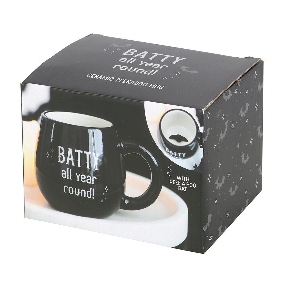 Batty All Year Round Rounded Ceramic Peekaboo Mug - Mug - The Dark Rose Emporium