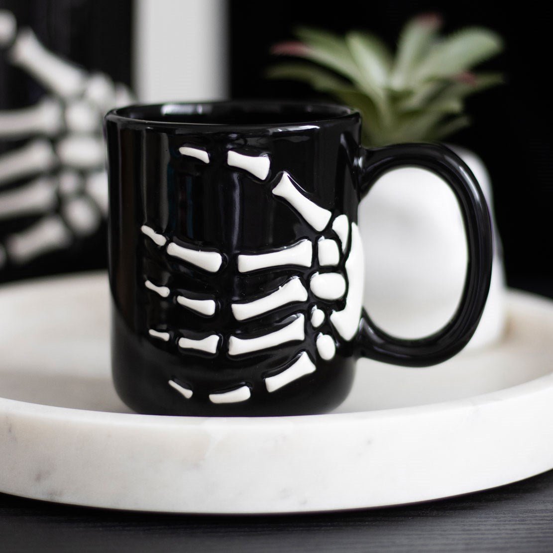 Skeleton Hand Ceramic Mug - Mug - The Dark Rose Emporium