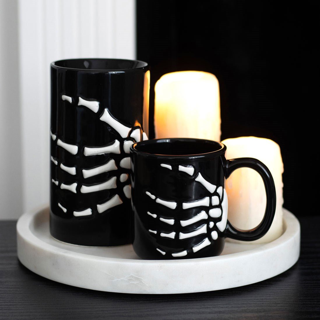 Skeleton Hand Ceramic Mug - Mug - The Dark Rose Emporium