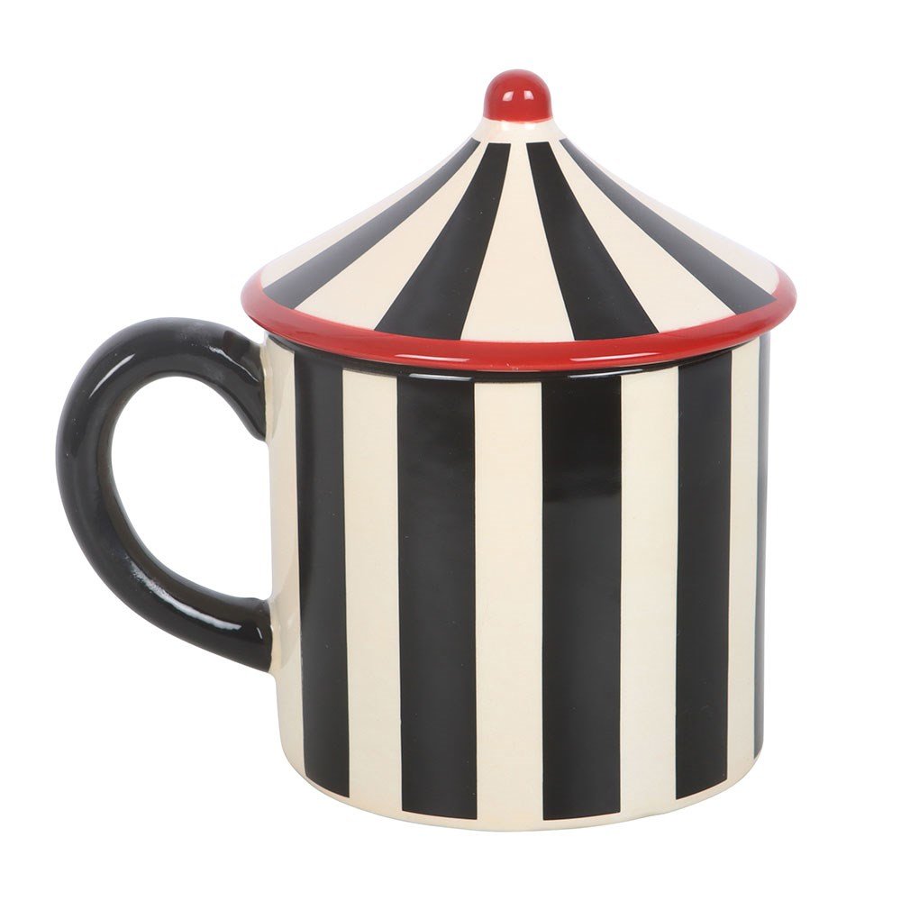Black Striped Circus Tent Mug - Mug - The Dark Rose Emporium