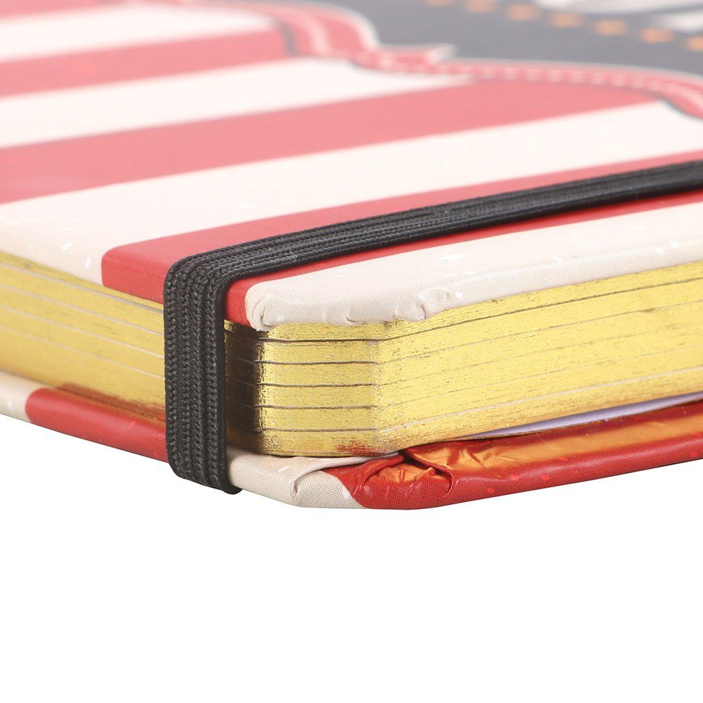 Red Circus Stripe A5 Notebook - Notepad - The Dark Rose Emporium
