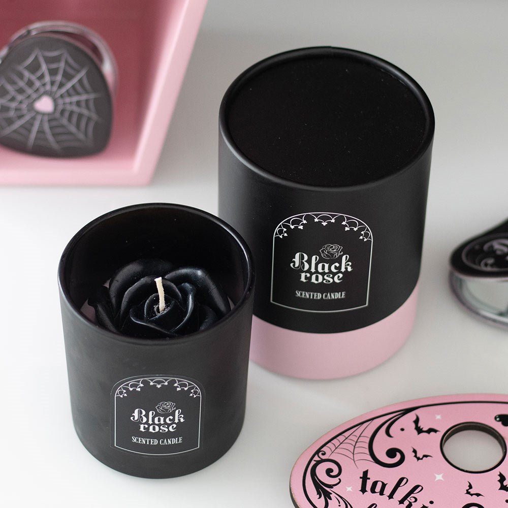 Black Rose Scented Candle With 3D Roses - Candle - The Dark Rose Emporium