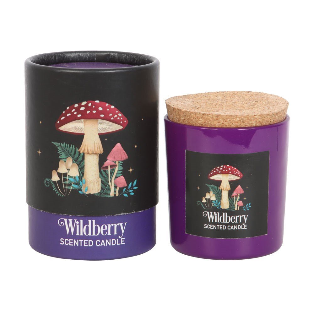 Forest Mushroom Wildberry Fragranced Glass Candle - Candle - The Dark Rose Emporium