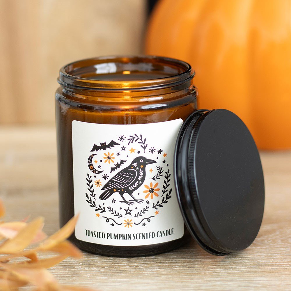 Frightful Folk Raven Toasted Pumpkin Apothecary Candle - Candle - The Dark Rose Emporium