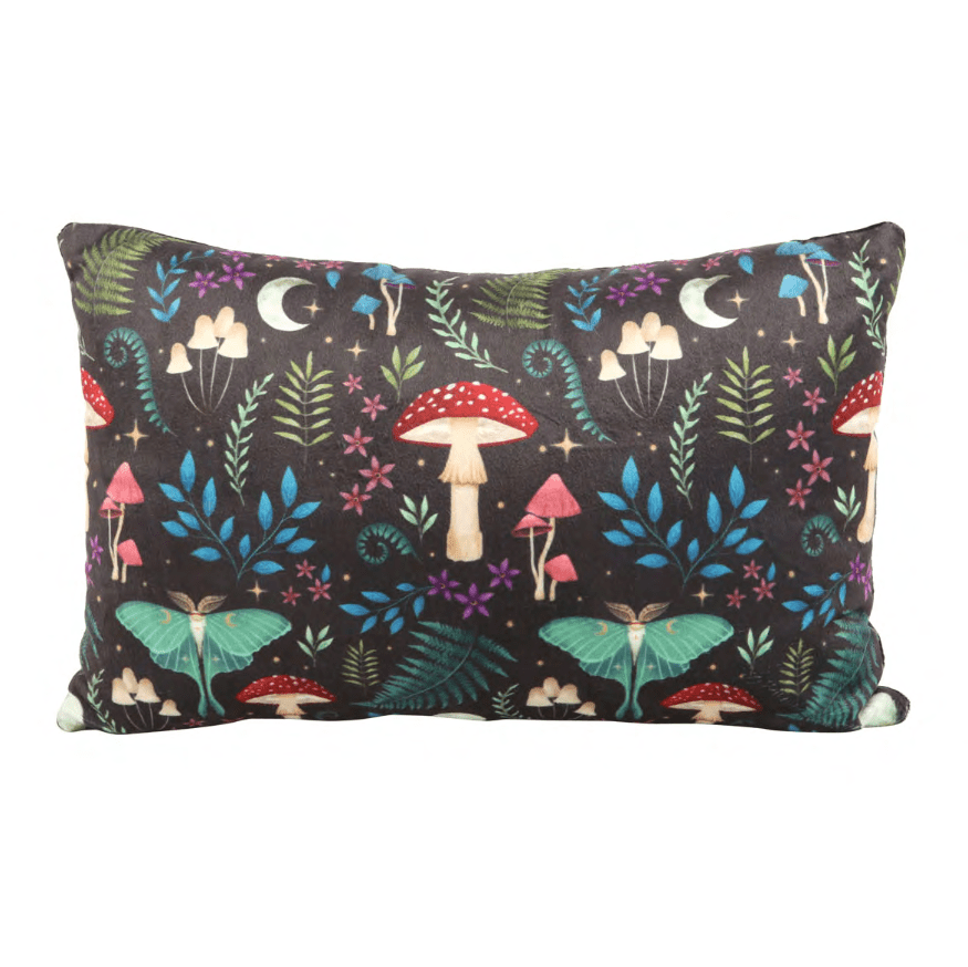 Dark Forest Mushroom & Moth Cushion - Cushion - The Dark Rose Emporium