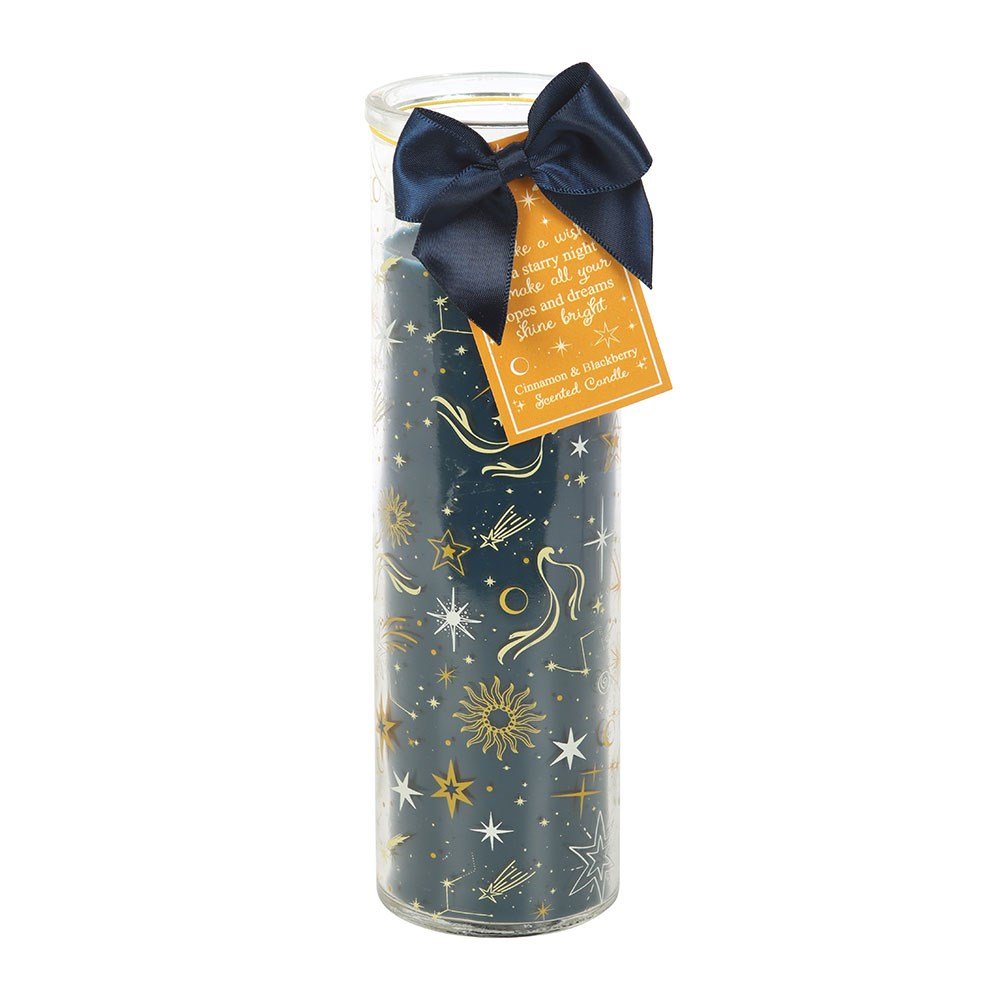 Starry Night Cinnamon & Blackberry Glass Tube Candle - Candle - The Dark Rose Emporium