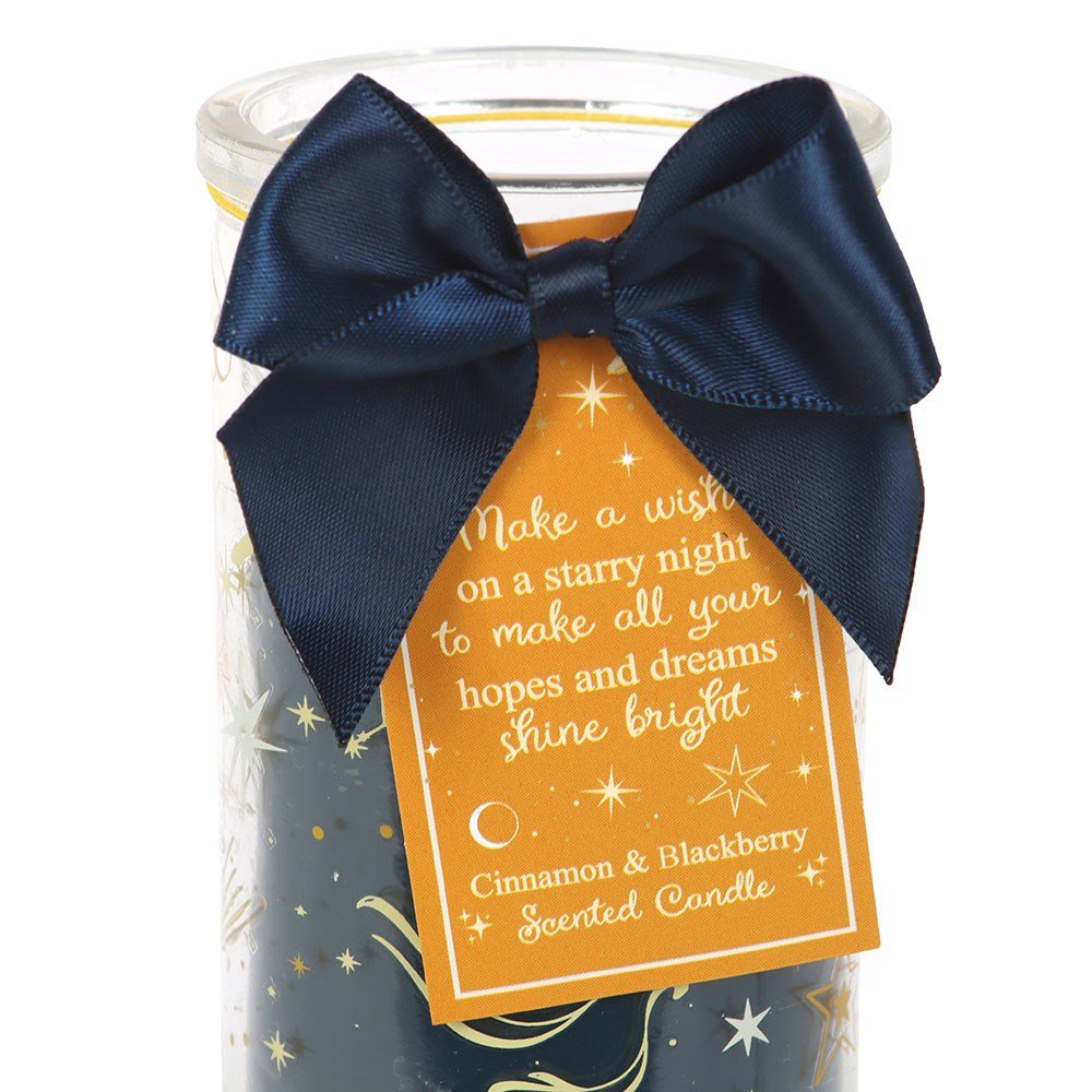 Starry Night Cinnamon & Blackberry Glass Tube Candle - Candle - The Dark Rose Emporium