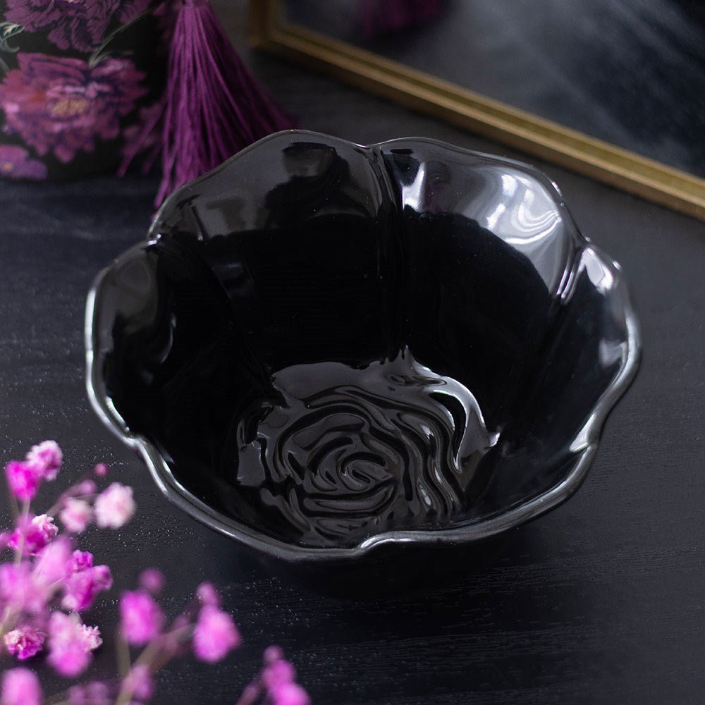 Black Rose Trinket Dish - Plate - The Dark Rose Emporium