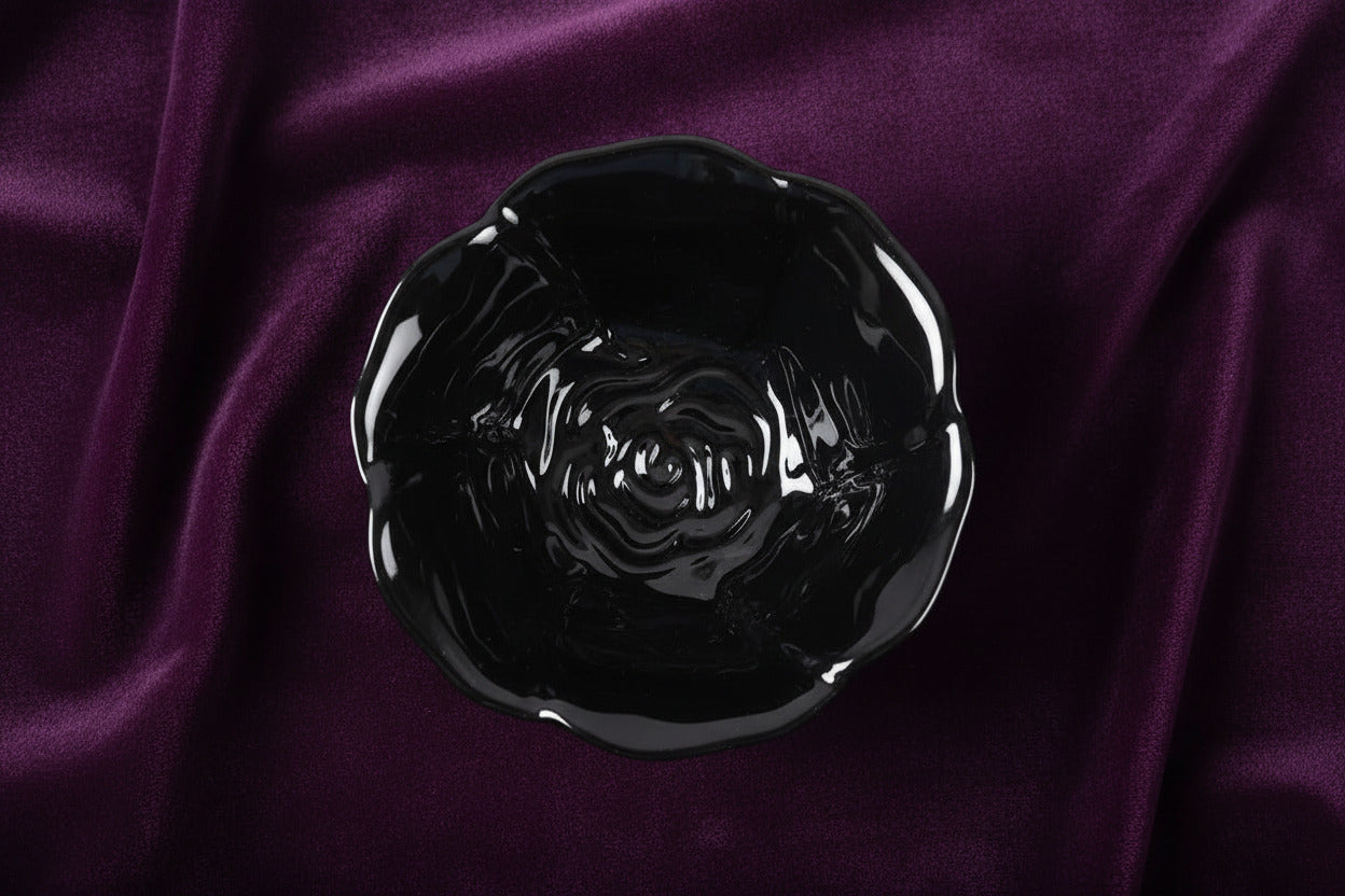 Black Rose Trinket Dish - Plate - The Dark Rose Emporium