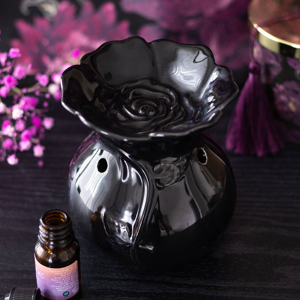 Black Rose Oil Burner - Oil Burner - The Dark Rose Emporium