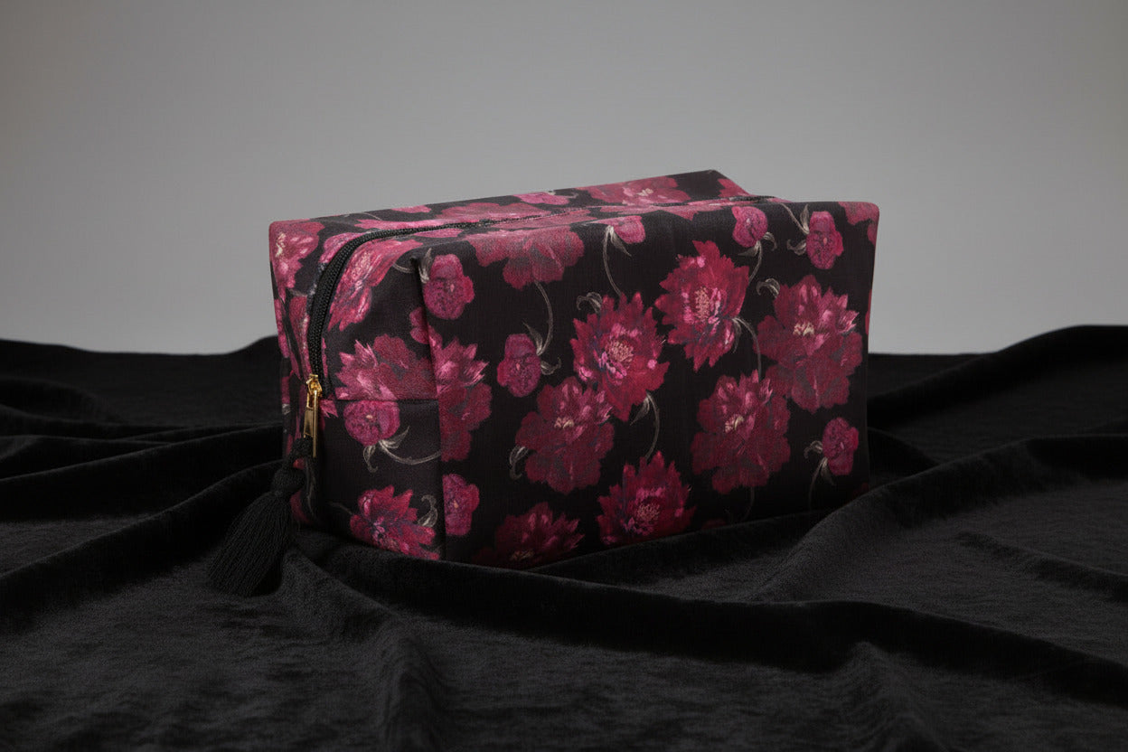 Dark Romance Floral Print Makeup Bag - Bag - The Dark Rose Emporium