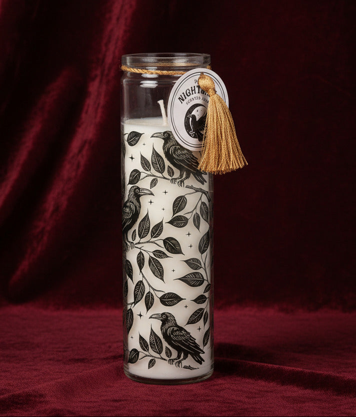 Mystic Raven Deadly Nightshade Glass Tube Candle - Candle - The Dark Rose Emporium
