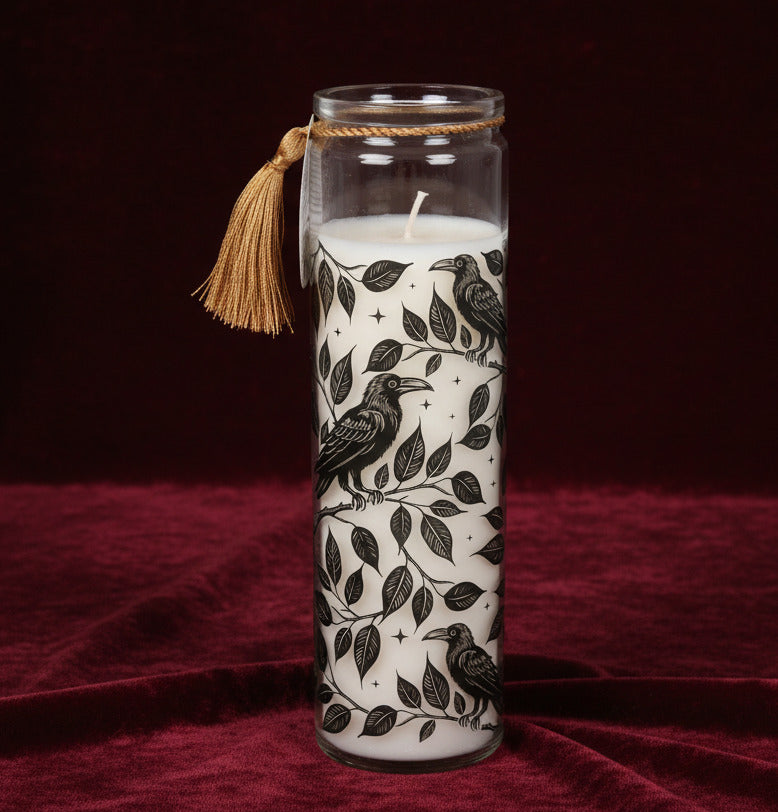 Mystic Raven Deadly Nightshade Glass Tube Candle - Candle - The Dark Rose Emporium