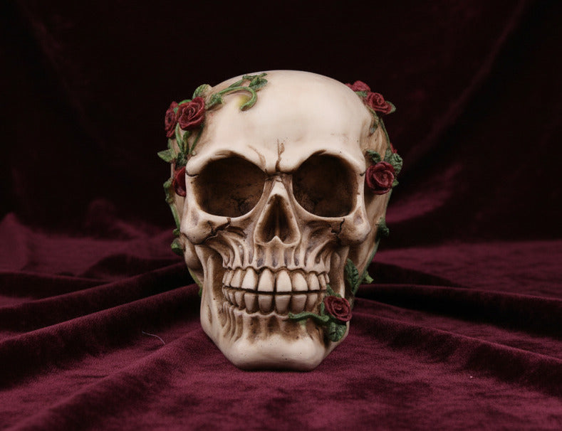 Skull With Roses - Decoration - The Dark Rose Emporium