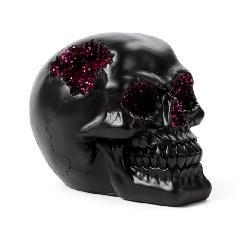 Black Geode Skull Purple - Decoration - The Dark Rose Emporium