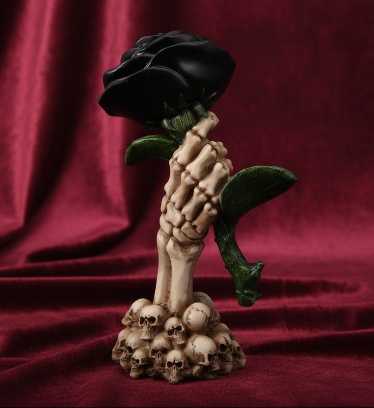 Skeletonhand Holding A Rose - Decoration - The Dark Rose Emporium