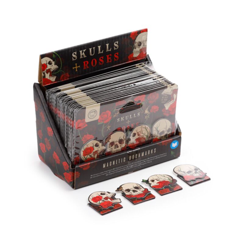 Skulls & Roses Magnetic Bookmark - Bookmark - The Dark Rose Emporium