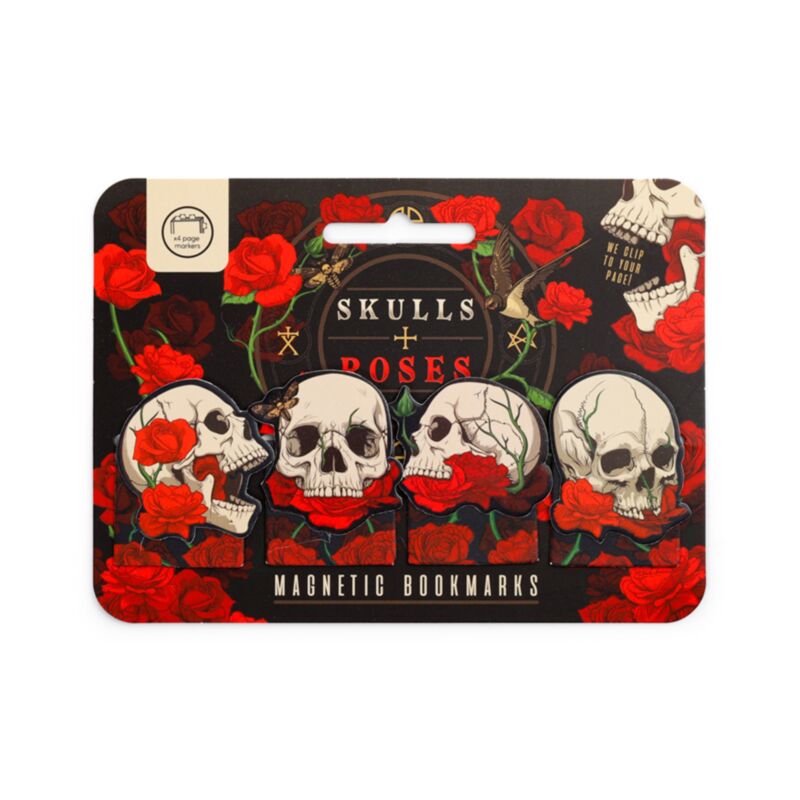 Skulls & Roses Magnetic Bookmark - Bookmark - The Dark Rose Emporium