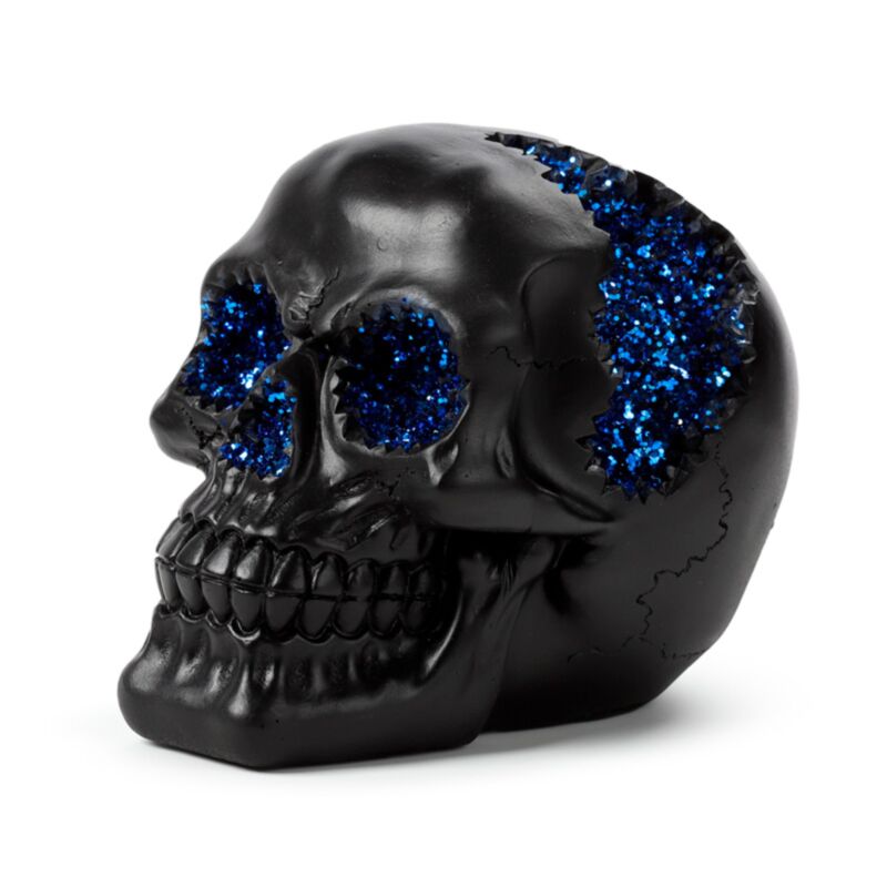 Black Geode Skull Blue - Decoration - The Dark Rose Emporium