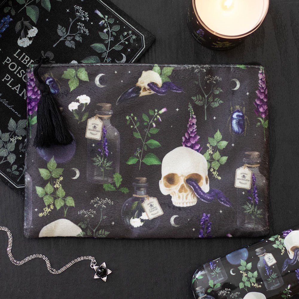 Venom & Vines Print Makeup Bag - Bag - The Dark Rose Emporium