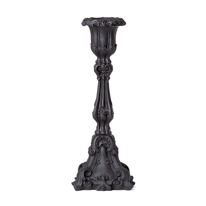 Baroque Candlestick (Black) - Candle Holder - The Dark Rose Emporium
