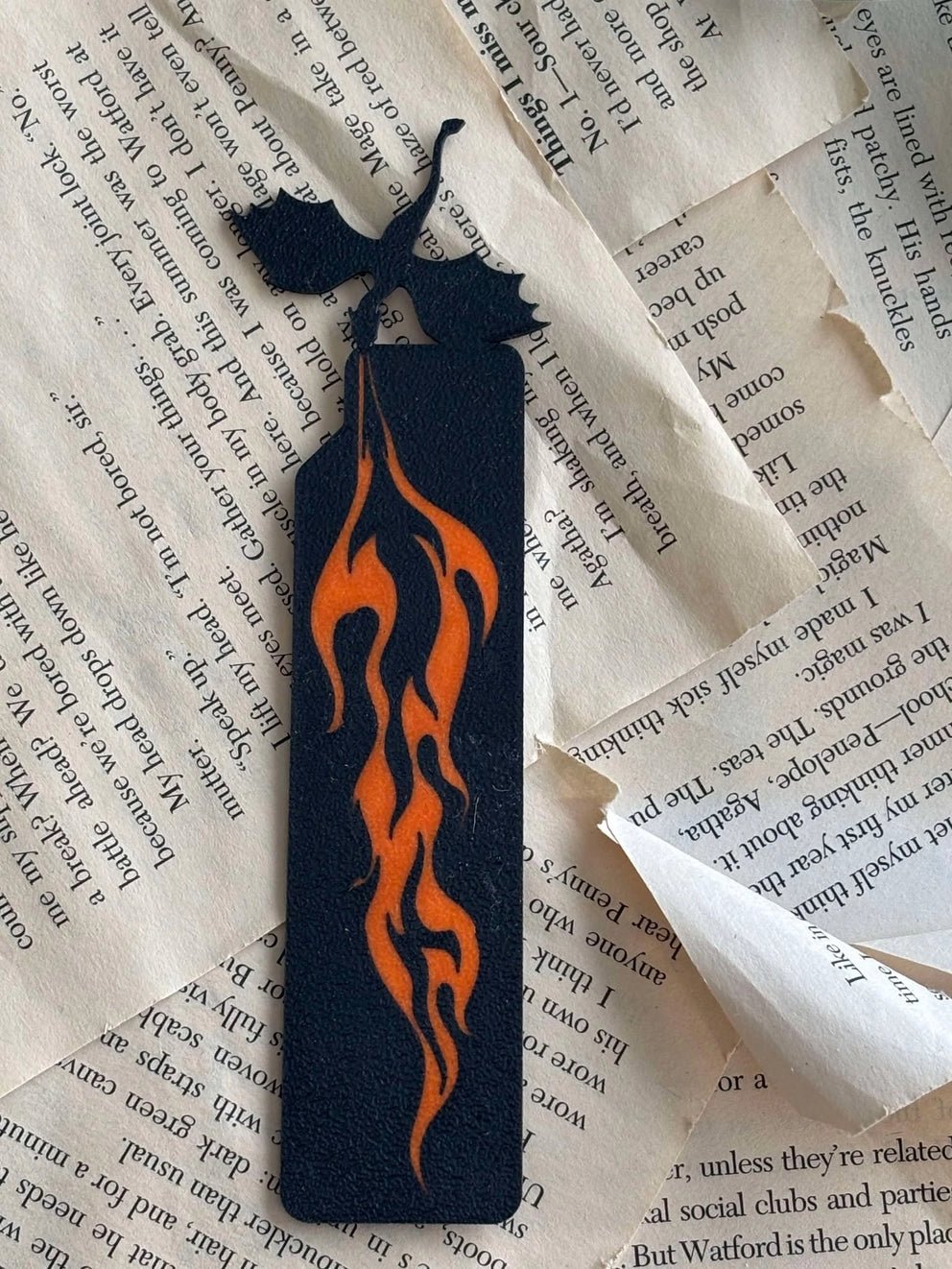 Bookmark – Dragon With Flames - Bookmark - The Dark Rose Emporium