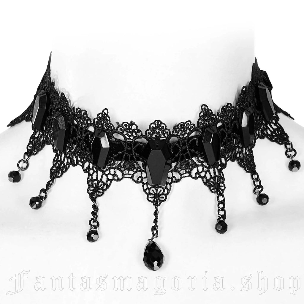 Coffin Doll Choker - Necklace - The Dark Rose Emporium