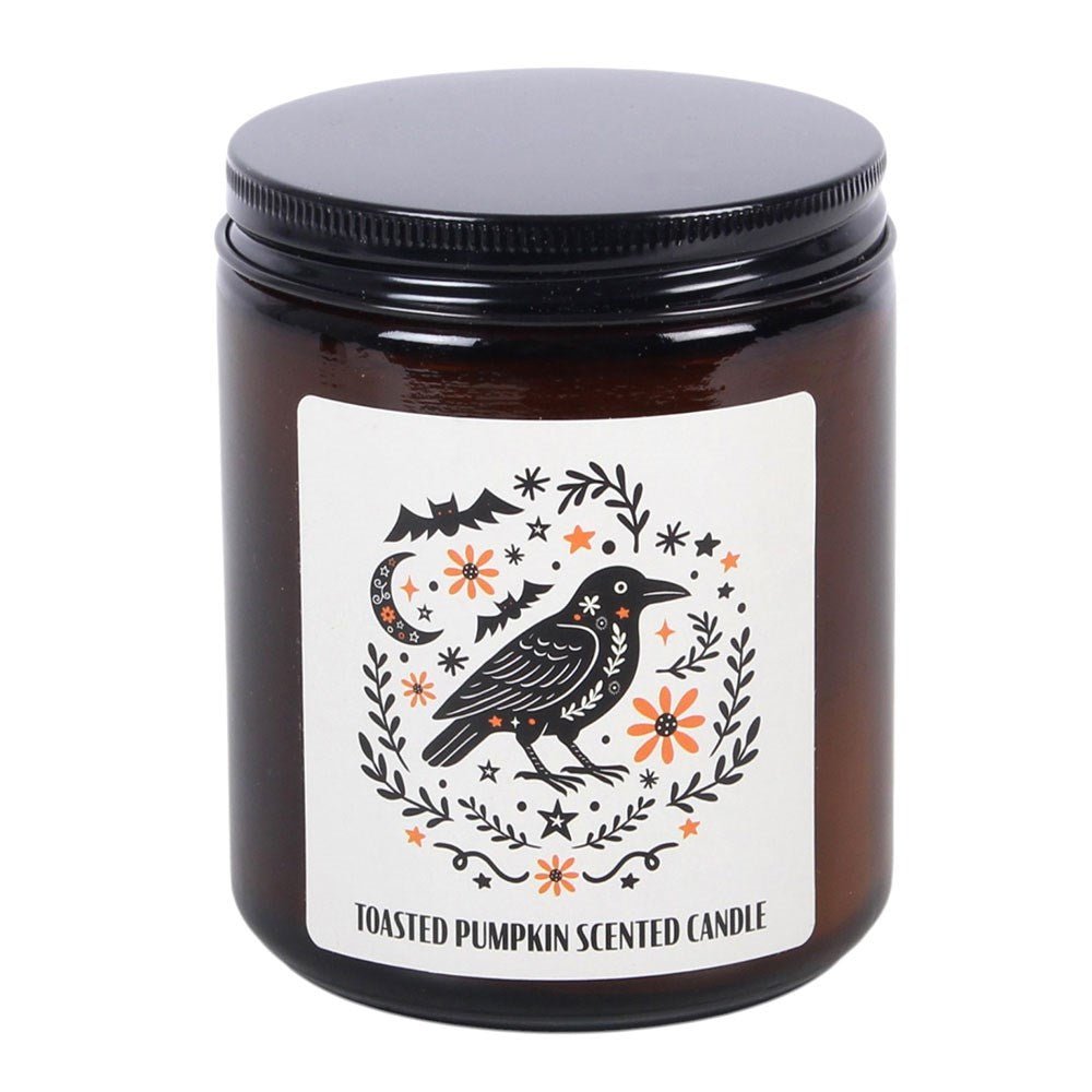 Frightful Folk Raven Toasted Pumpkin Apothecary Candle - Candle - The Dark Rose Emporium