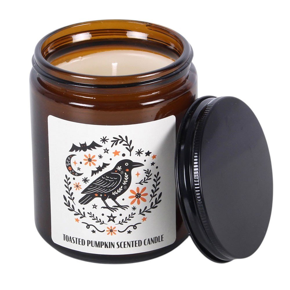 Frightful Folk Raven Toasted Pumpkin Apothecary Candle - Candle - The Dark Rose Emporium