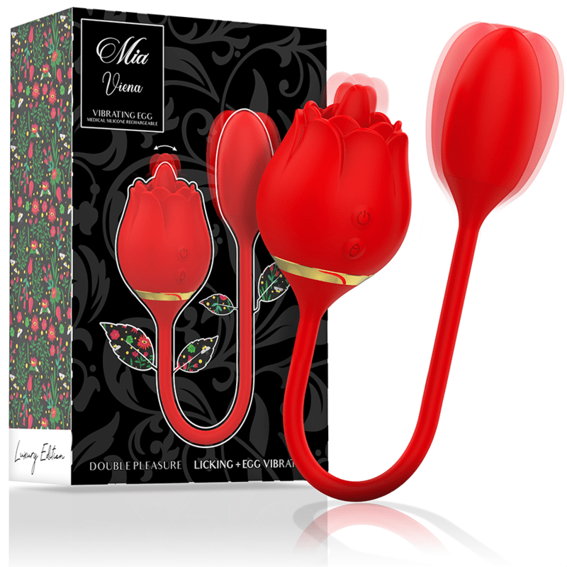 MIA - VIENNA DOUBLE PLEASURE LICKING + VIBRATING EGG - Sex Toy - The Dark Rose Emporium