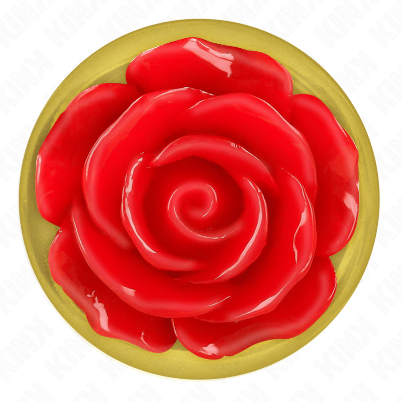 KINK - PLUG ANAL GOLD ROSE RED SIZE S - Sex Toy - The Dark Rose Emporium