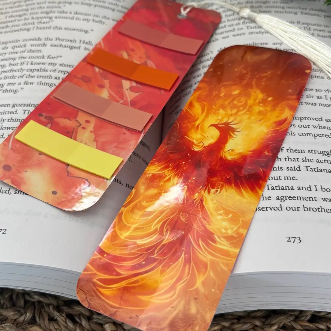 Bookmark With Stickers - Phoenix - Bookmark - The Dark Rose Emporium