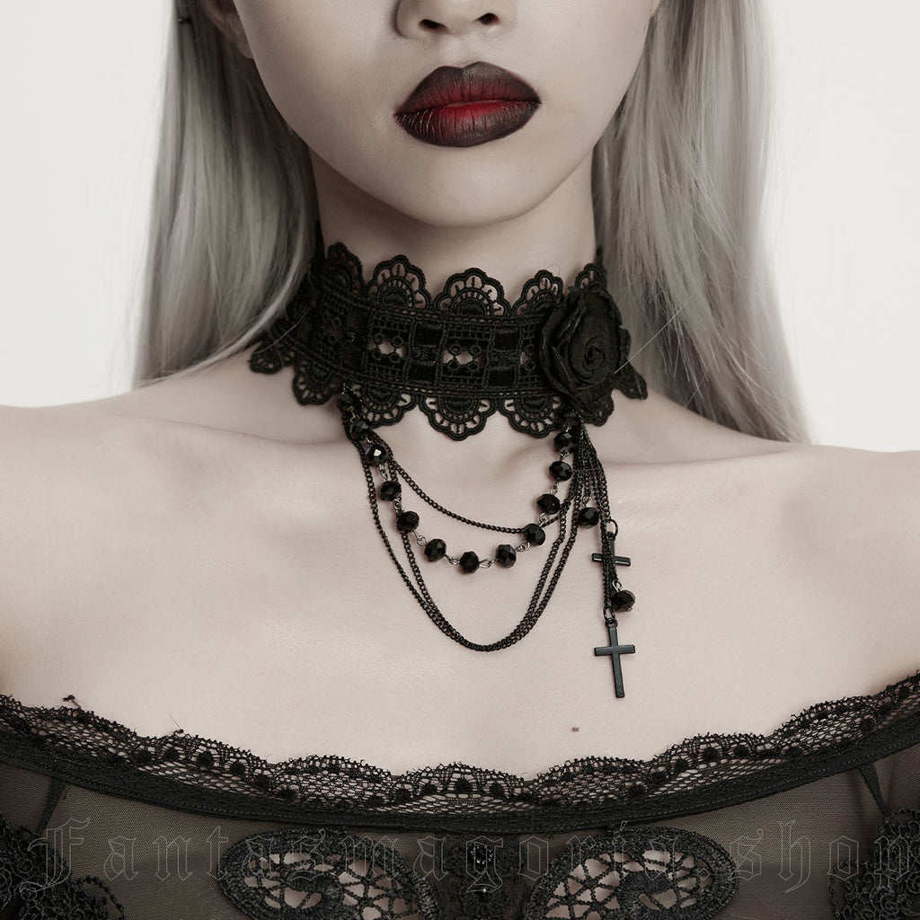 Rose Noir Choker - Necklace - The Dark Rose Emporium