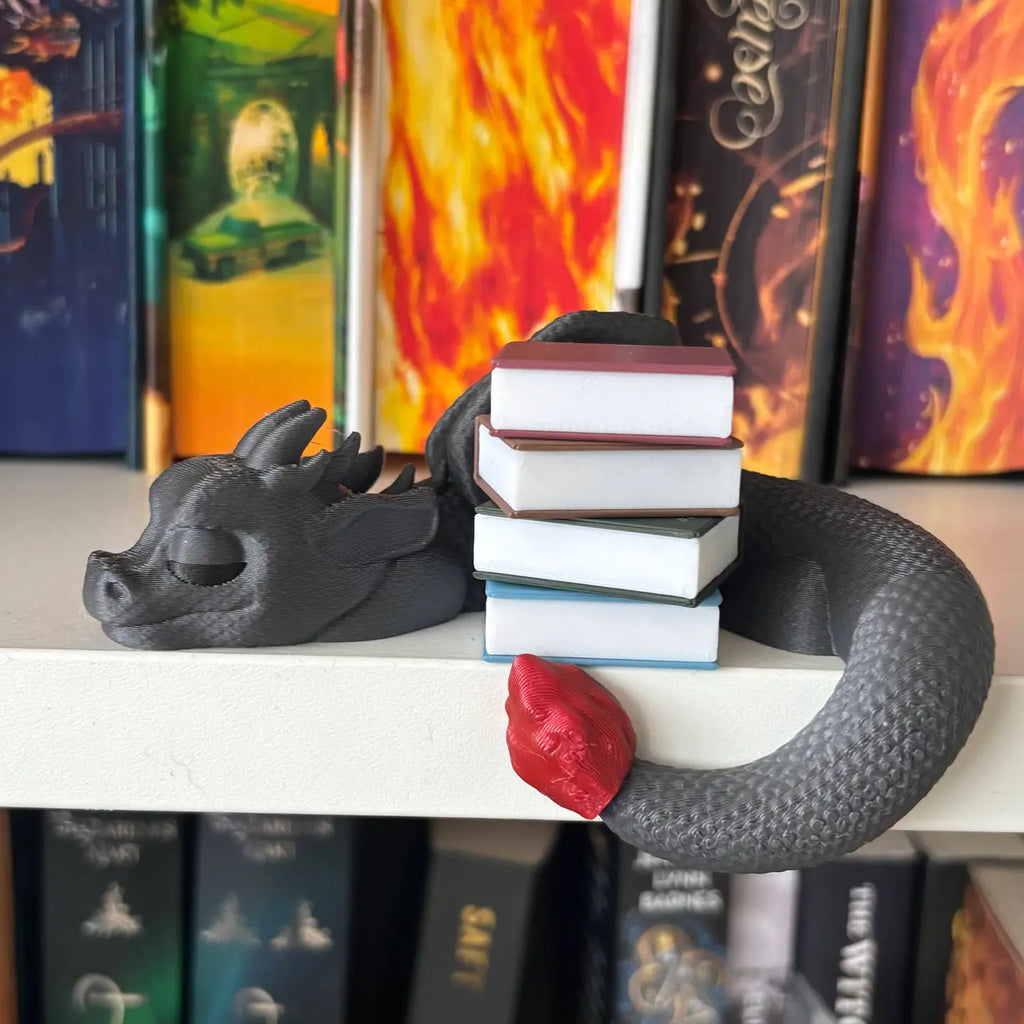 Bookshelf Figure – Sleeping Dragon - Figurine - The Dark Rose Emporium