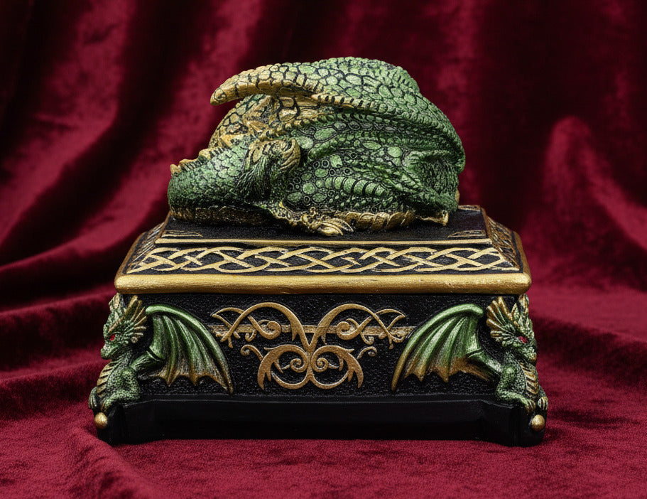 Emerald Hoard Dragon Box - Box - The Dark Rose Emporium