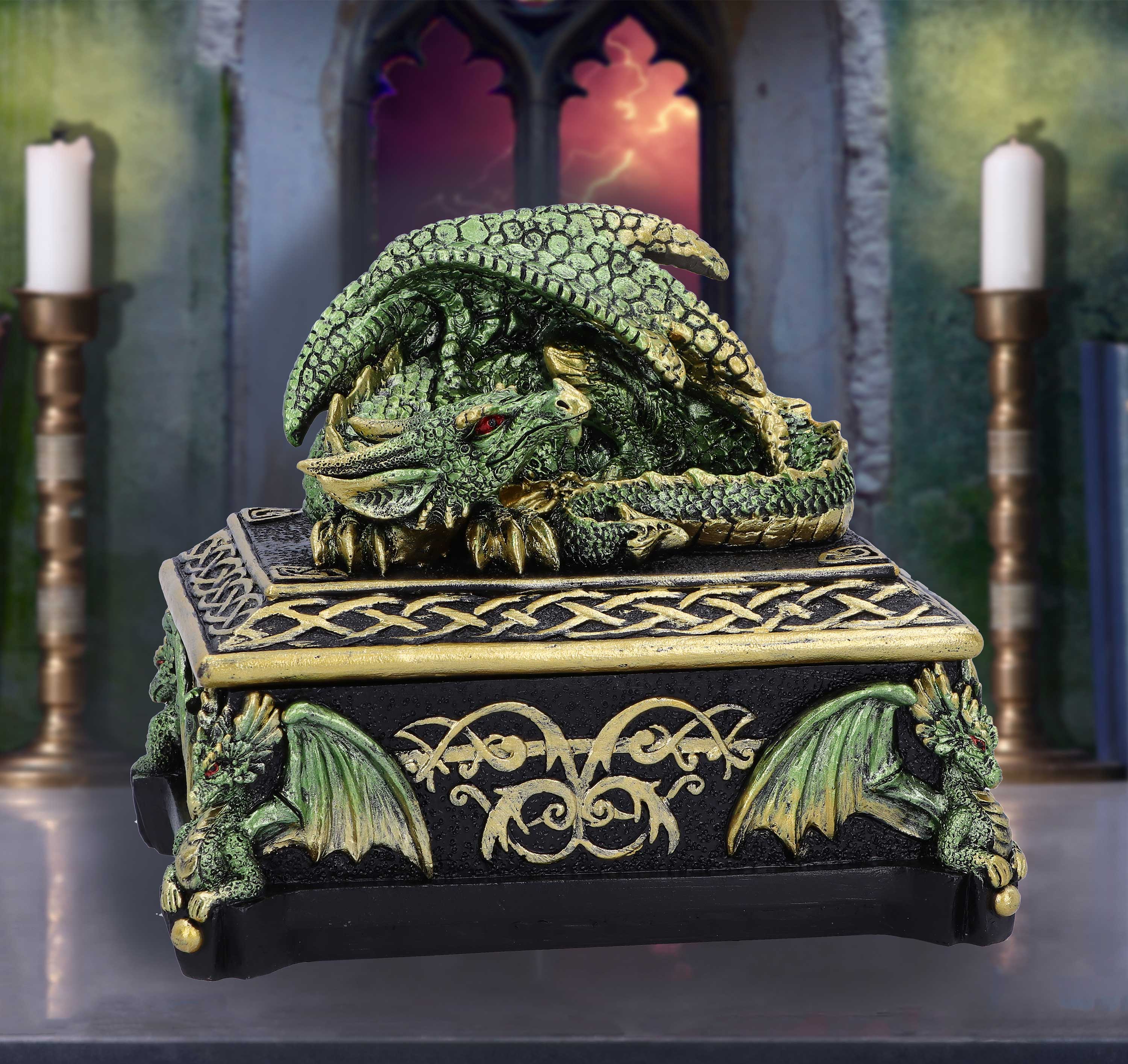 Emerald Hoard Dragon Box - Box - The Dark Rose Emporium