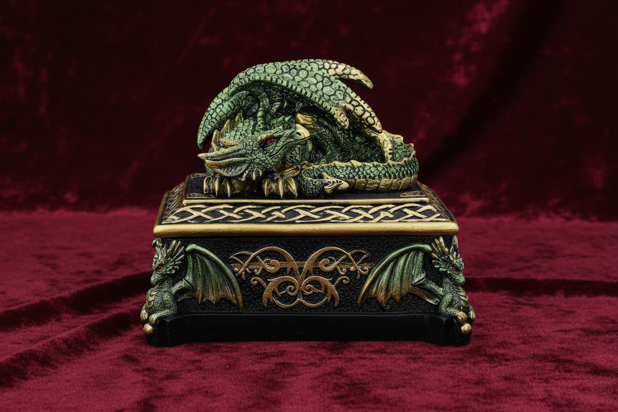 Emerald Hoard Dragon Box - Box - The Dark Rose Emporium