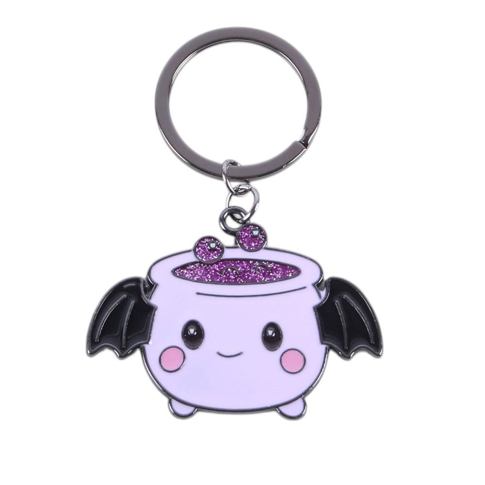 Candy Cauldron Bat Wing Cauldron Glitter Enamel Keyring - Keyring - The Dark Rose Emporium